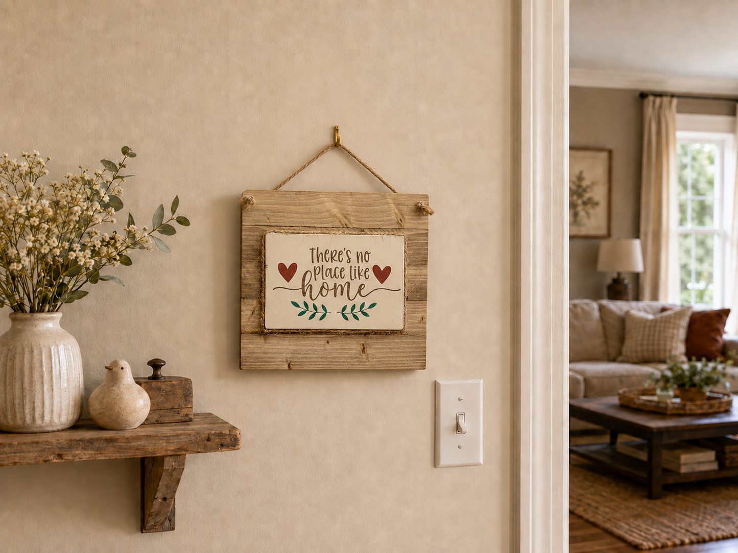 Country Hanging Sign - No Place Like Home