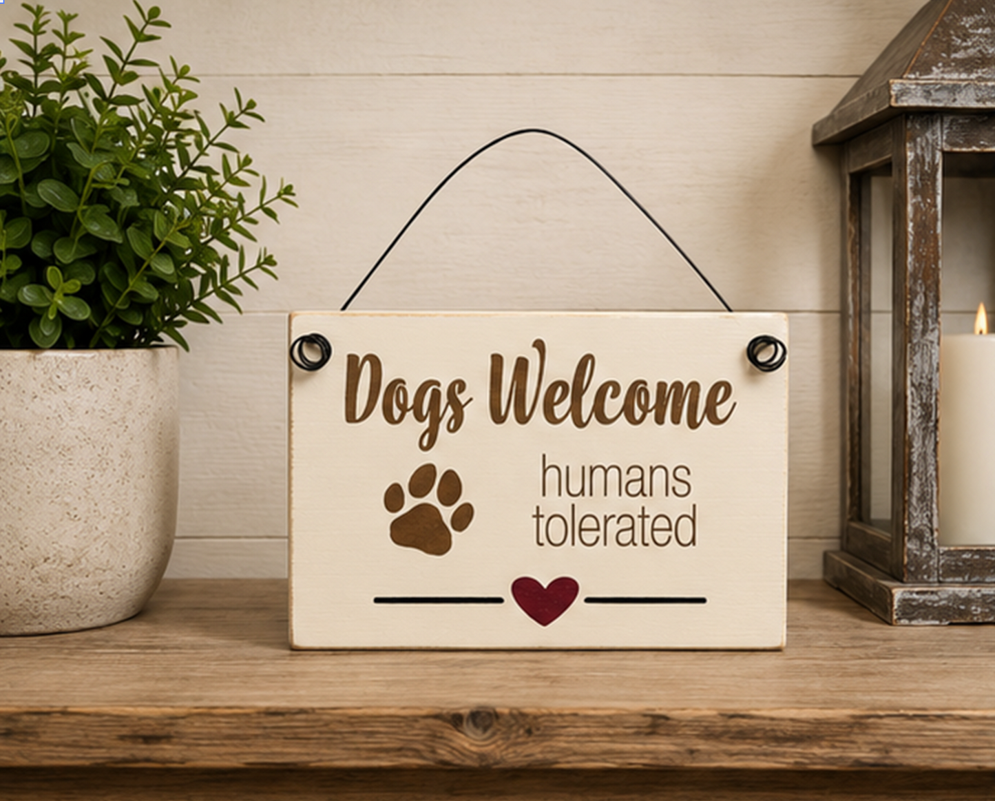 Wood Sign - Dogs Welcome