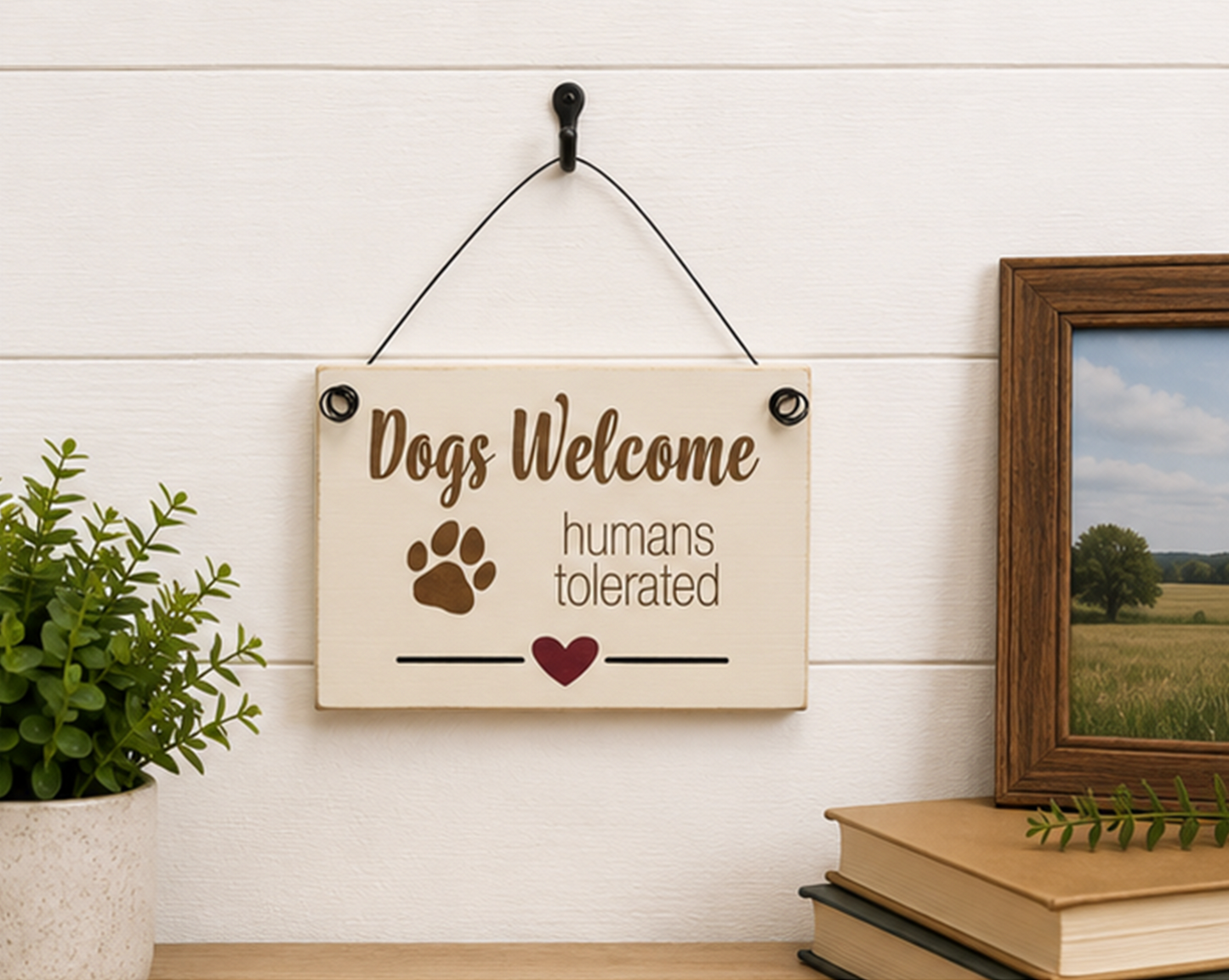 Wood Sign - Dogs Welcome
