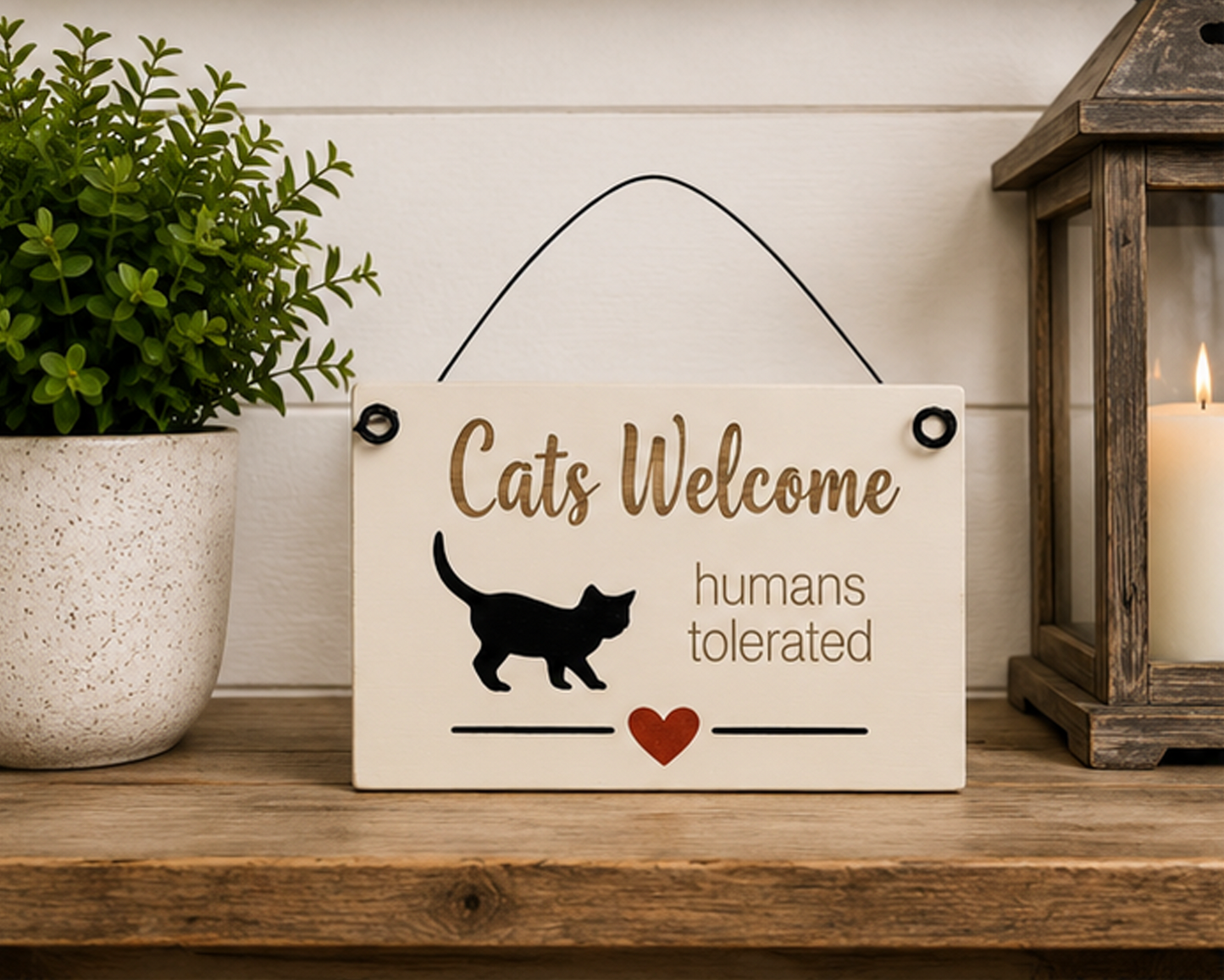 Wood Sign - Cats Welcome