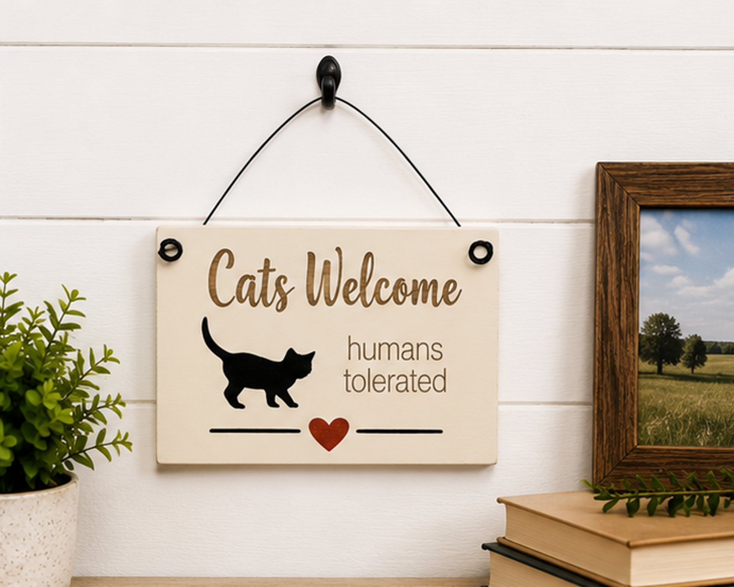 Wood Sign - Cats Welcome