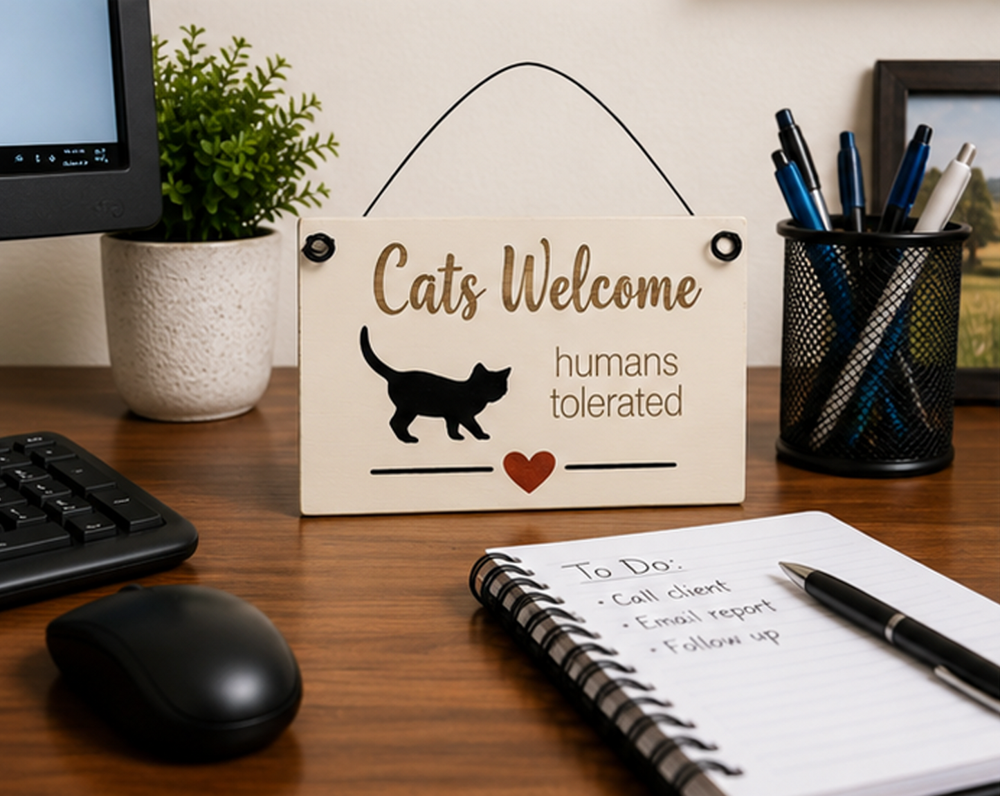 Wood Sign - Cats Welcome