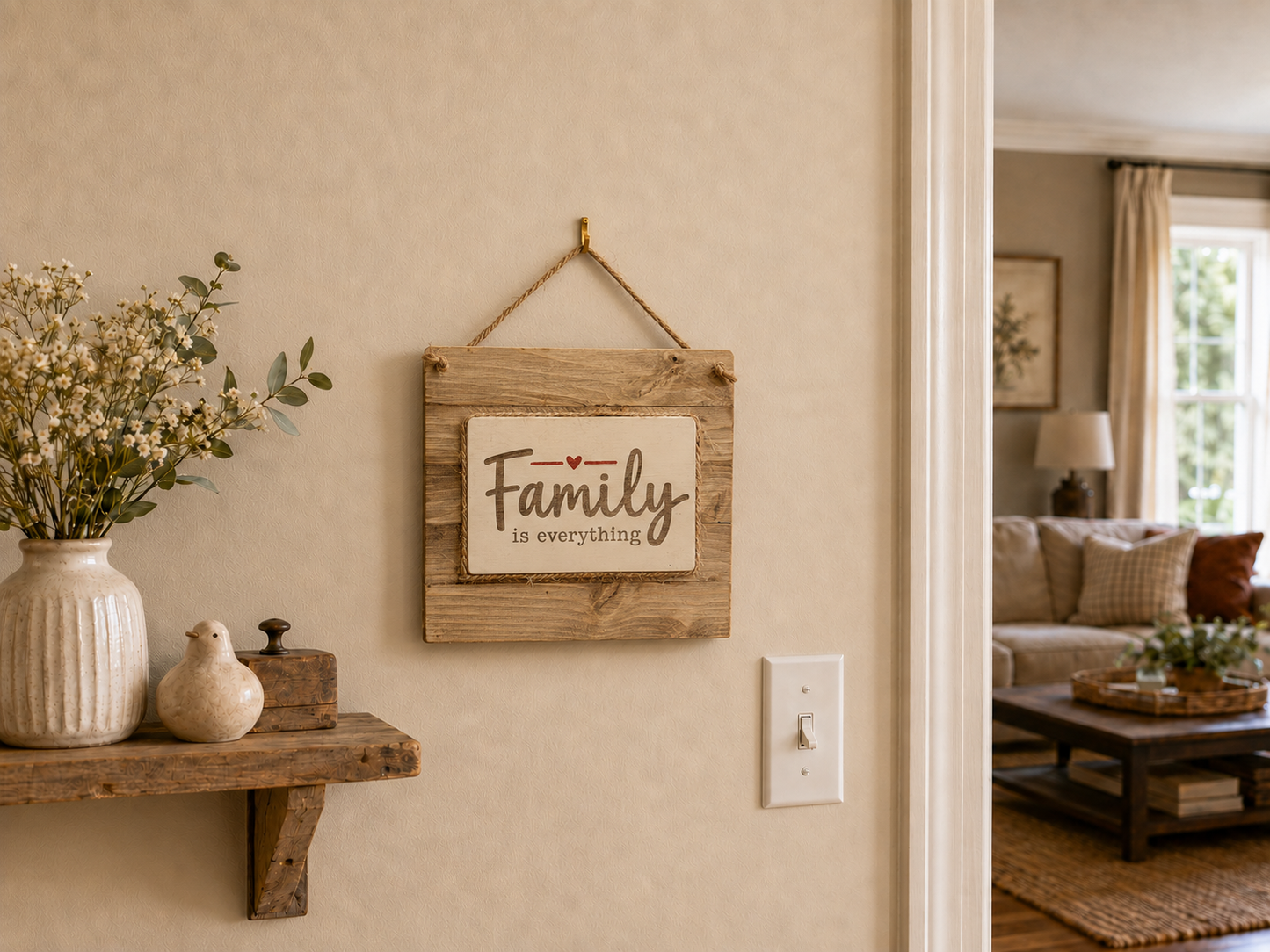 Country Hanging Sign - Family is Everything